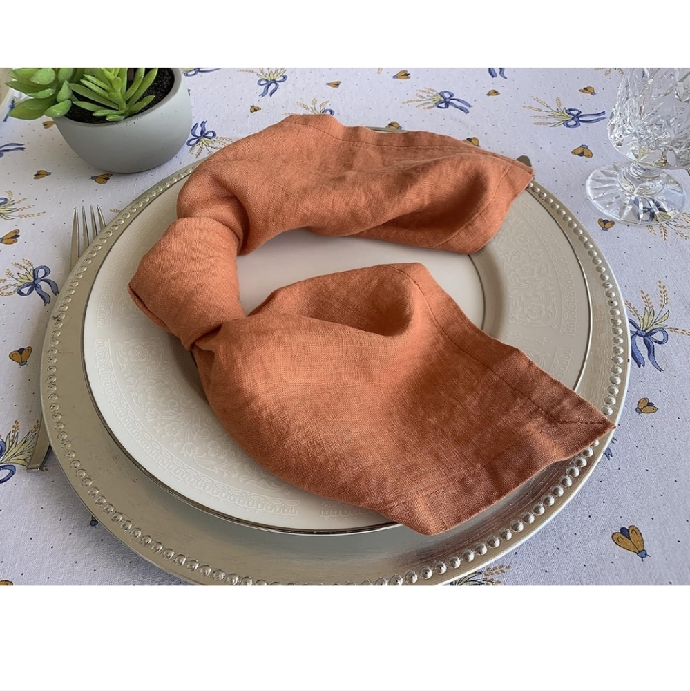 Elegant Orange Linen Napkin
